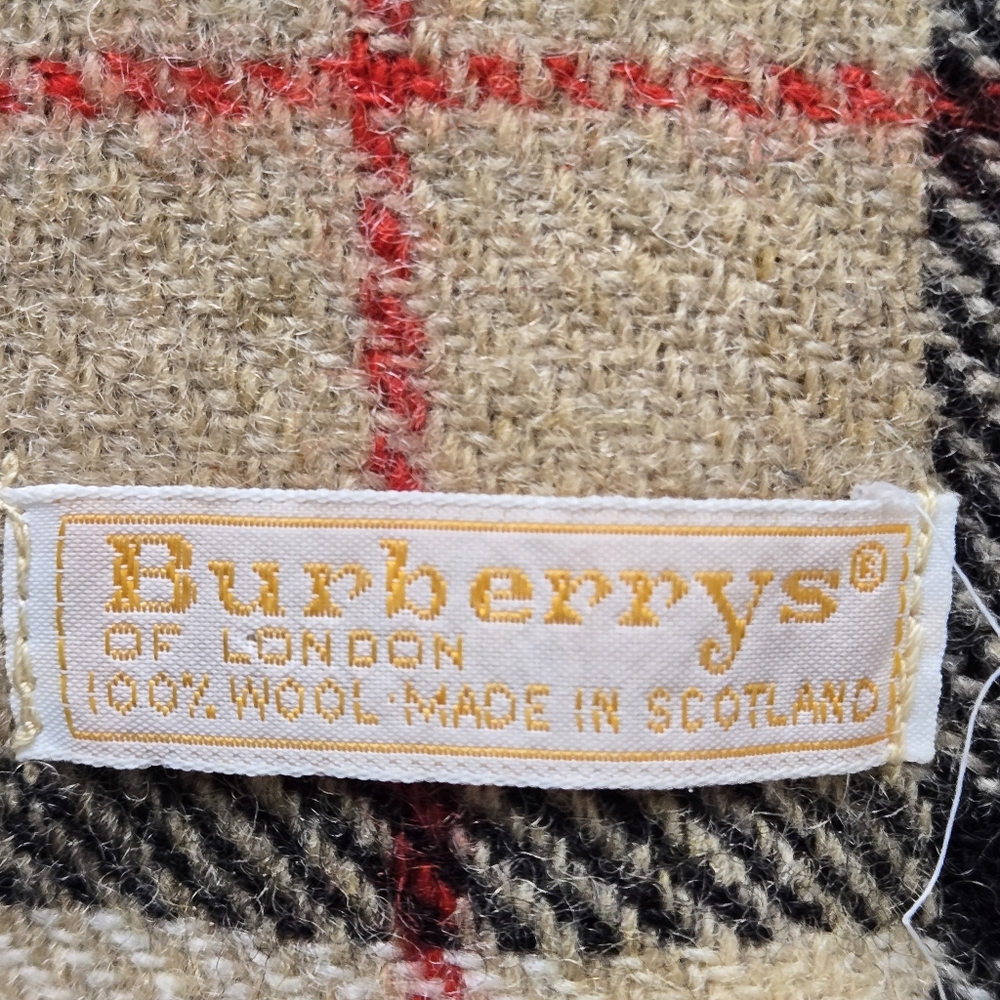 Vintage Burberrys Of London Scarf Classic Nova Check Pattern, Beige, Black - Picture 2 of 5
